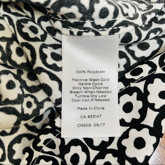 Talbots Floral Long Sleeve Front Tie Blouse S - Picture 12 of 14